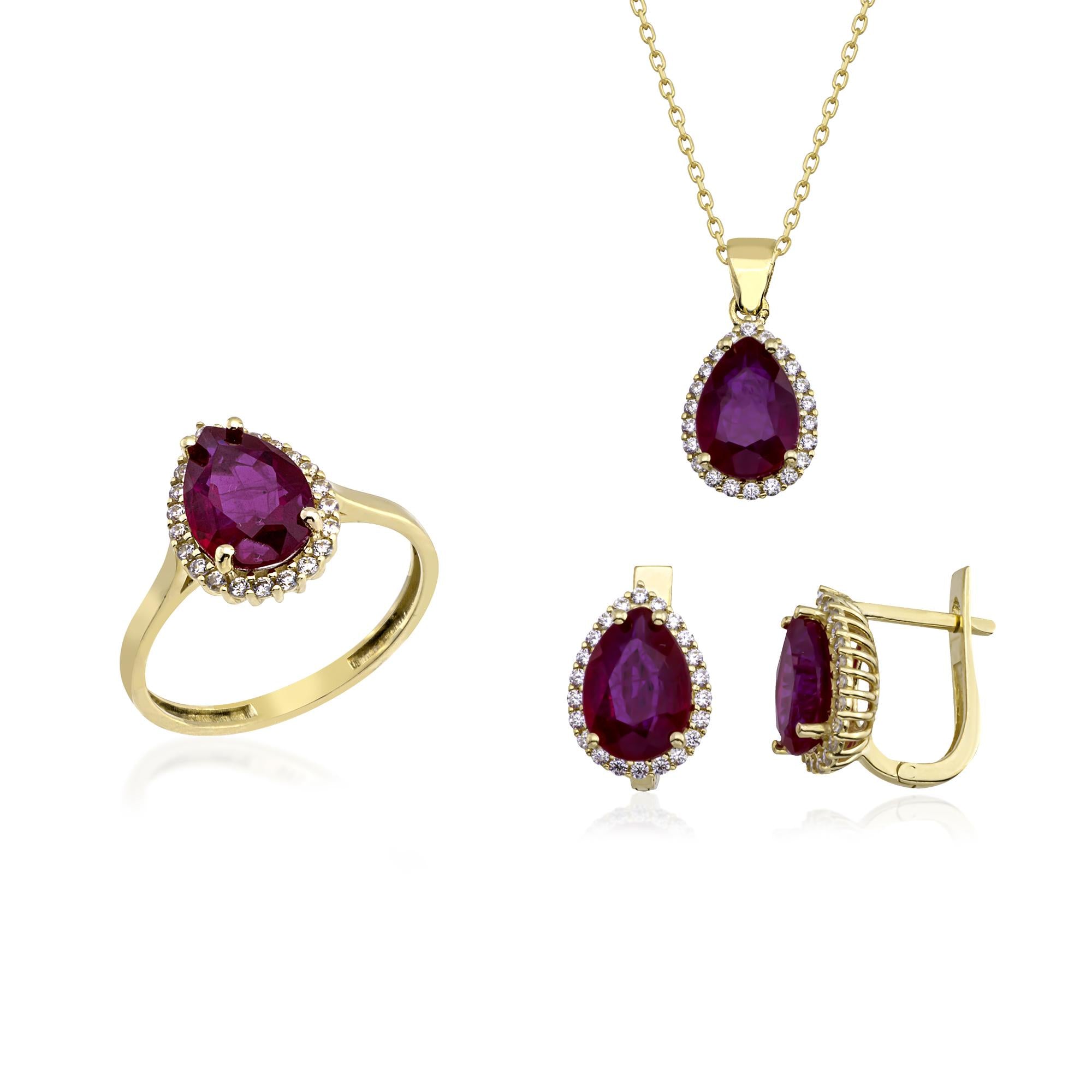 Alev Değerli Taşlı Set