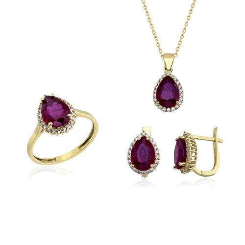 Alev Değerli Taşlı Set