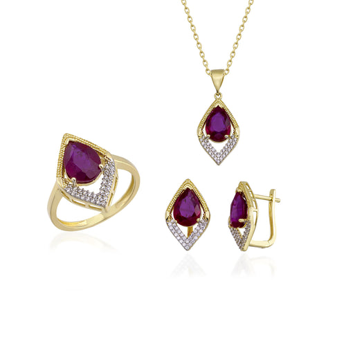 Damla Değerli Taşlı Set