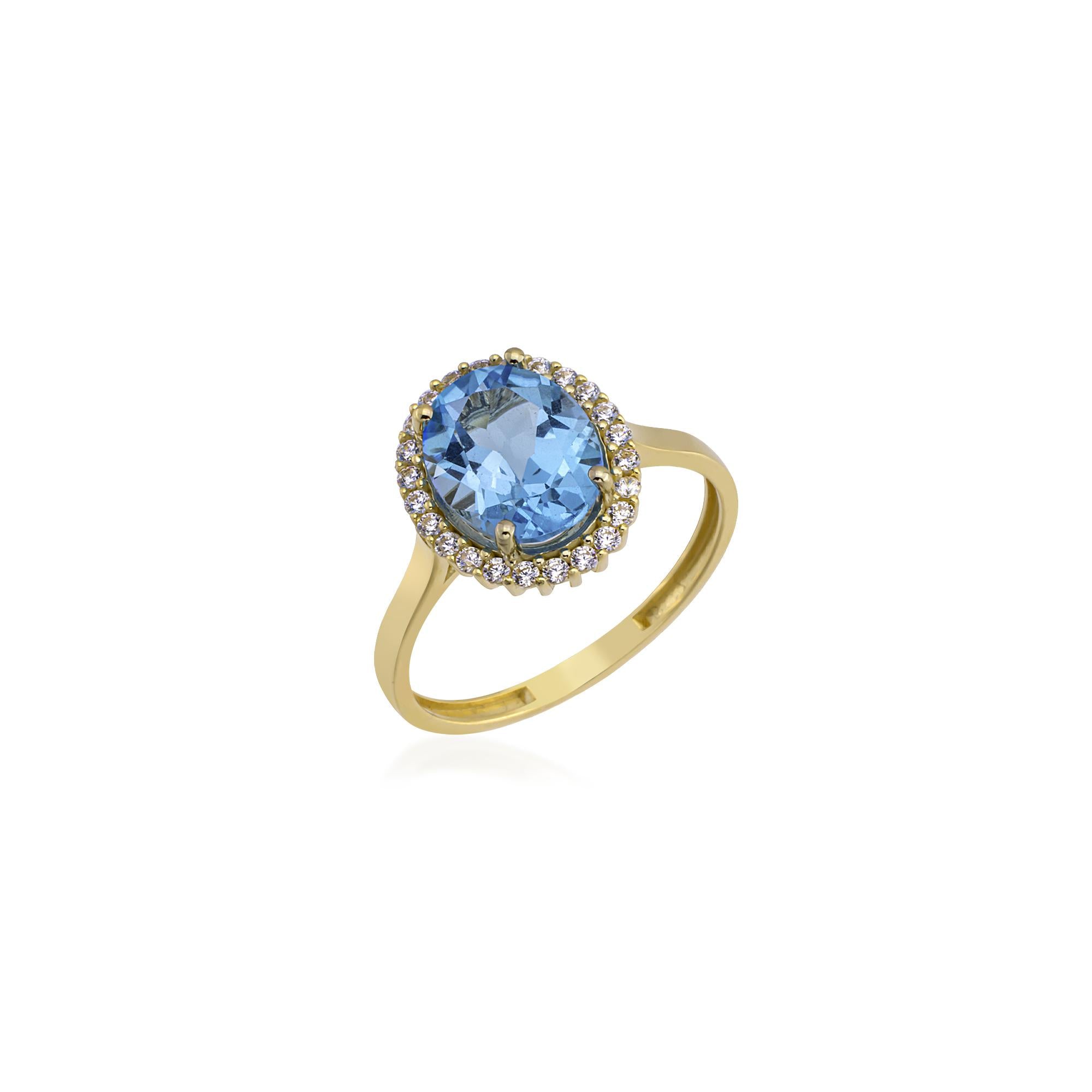 Oval Swis Topaz Yüzük